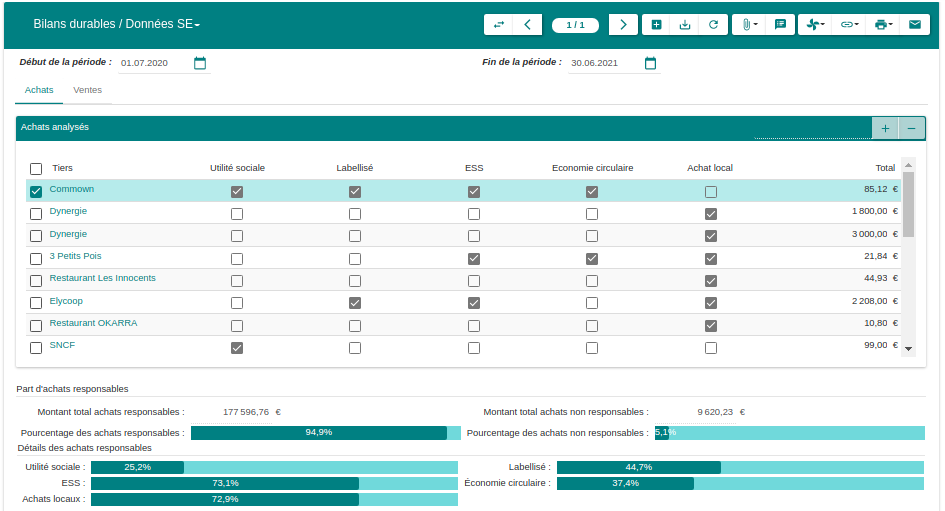 Interface des Données SE avec le module SE Purchase