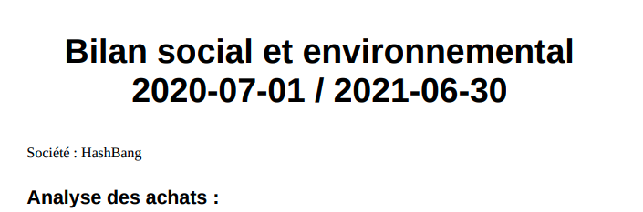 Rapport PDF téléchargé depuis l'interface des Données SE